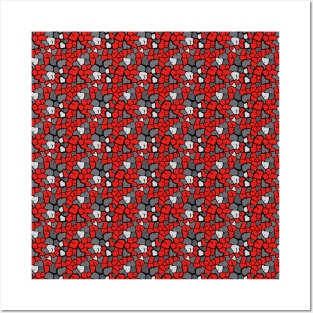 Elephant Print Skin Pattern Red Gray Posters and Art